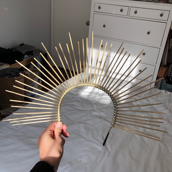 Accessories - Gold sun sunburst headpiece headband Halloween